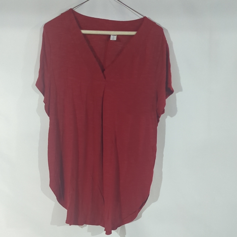 Old Navy Women's Deep Red V-Neck Blouse